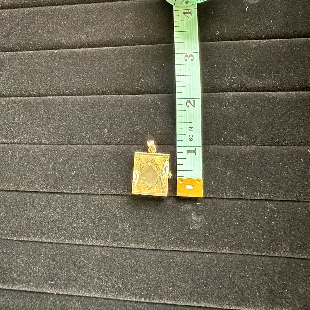 Gold Small Rectangle Book Locket - image 6